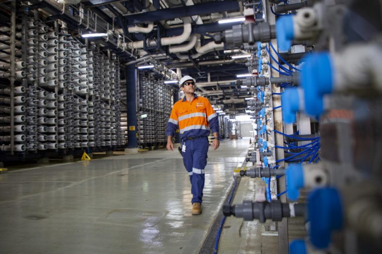 Gold Coast Desalination Plant Maintenance Planner Brian Woods Undertakes An Inspection Of The Facility's Reverse Osmosis Room 1