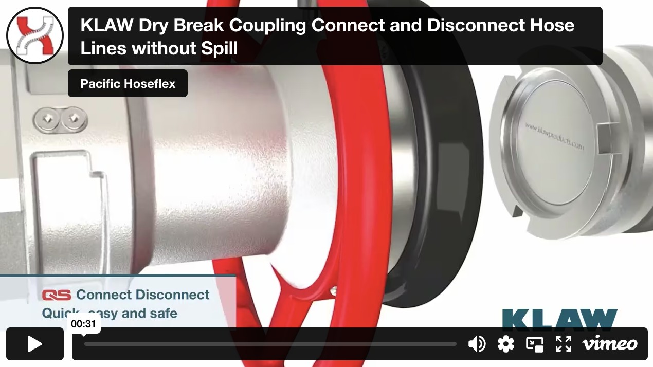 KLAW Dry Break Coupling Connect and Disconnect Hose Lines