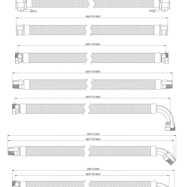 Seat to seat hose measurements